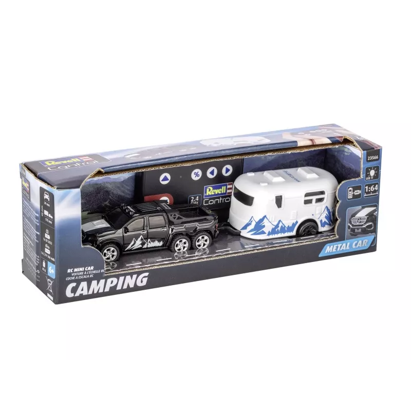 RC-auto met caravan REVELL 23566 — op afstandsbediening mini-model, batterijgevoed, speelgoedvoertuig