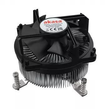 Akasa Intel LGA1700 processor hybride koeler 9 cm aluminium, zwart 1 stk.