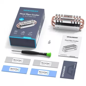 Koellichaam/radiator GRAUGEAR G-M2HS06 aluminium koper voor M.2 NVMe SSD