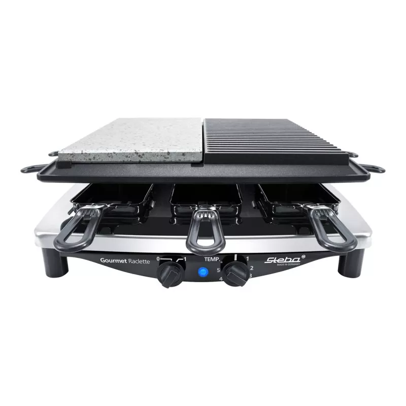 Steba RC 4 Plus Deluxe Chrome raclettegrill, roestvrij staal/zwart