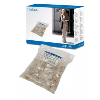 RJ-45 kabelstekker LOGILINK MP0002, CAT5e, transparant, 100-pack