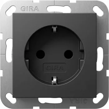 Stopcontact SCHUKO GIRA System 55 16 A 250 V antraciet, diepte 29 mm
