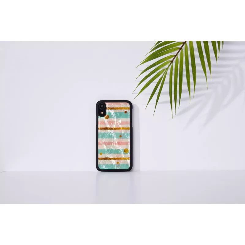 Telefoonbeschermhoes iKins voor iPhone XR — mint-zwarte beschermhoes