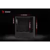 PC-behuizing SAVIO Noctis Flow RGB — Cube, ATX/Mini-ITX, 3x 120 mm frontventilatoren, zijvenster van gehard glas, max. GPU 35 cm