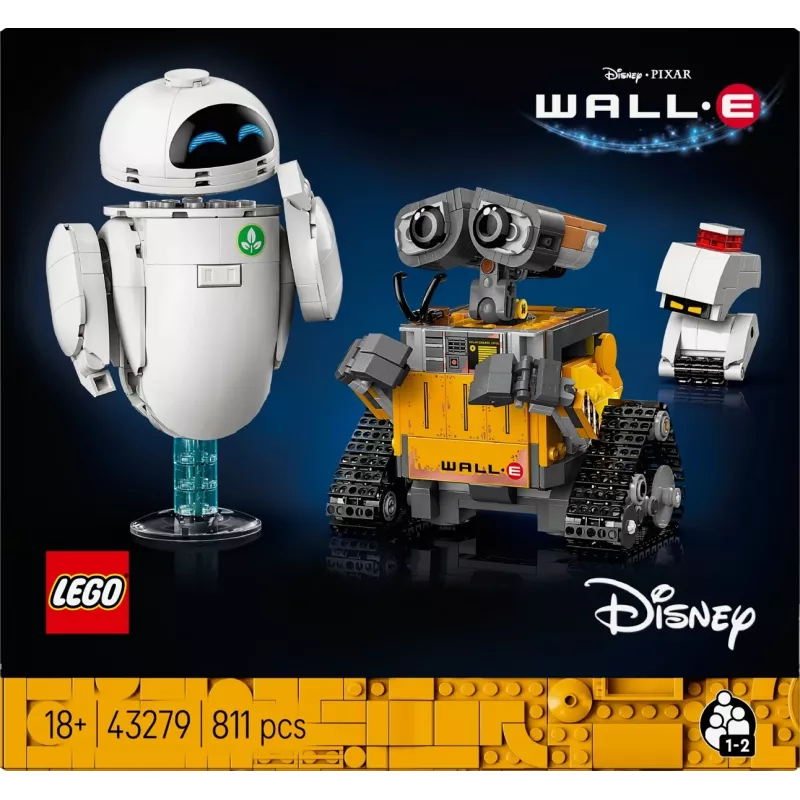 LEGO Disney Pixar 43279 WALL-E en EVE bouwset, 811 stuks, 18+