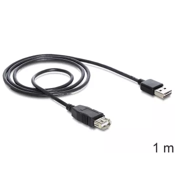 USB-kabel DeLOCK EASY-USB 2.0-A 1m zwart