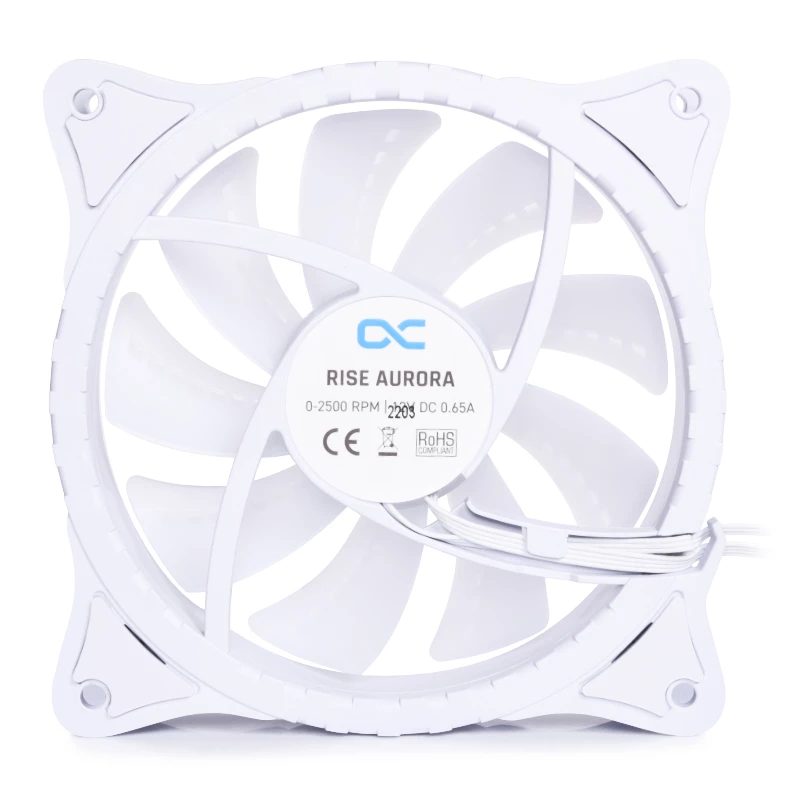 Alphacool Rise Aurora 24850 120 mm PWM-behuizingsventilator, 120x120x25 mm, wit