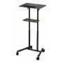 Gembird TVS-DESK-01-BK mobiel staand bureau op wieltjes, in hoogte verstelbaar 111–134,5 cm, kantelbaar 30°, max. 20 kg, zwart