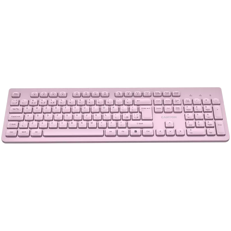 Draadloos toetsenbord CANYON HKB-W01 — compact roze ontwerp, UK/US-toetsen