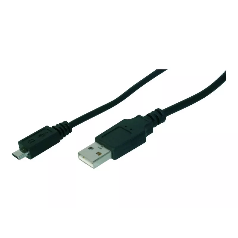 Assmann USB-verbindingskabel, type A - Micro B, M/M, 1,0 m, USB 2.0 compatibel, UL, zwart (AK-300127-010-S)