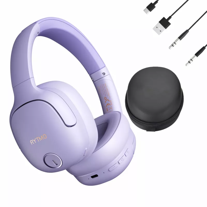 Koptelefoon MANTA HDP1001PU Rytmo Elegance paars over-ear bedraad, model HDP1001PU