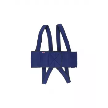 Rolstoel stabilisatiegordel Aston Secubac IV 681022 — textiel, verstelbare klittenbandsluiting, 150 cm lengte, 20 cm breedte, blauw