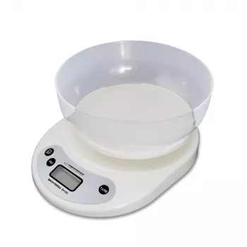 Elektronische keukenweegschaal ESPERANZA EKS007 — 5 kg capaciteit, 1 g nauwkeurigheid, wit