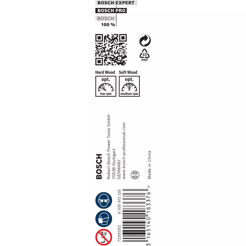 Bosch 2608597628 PRO Wood slangenboor voor hout, 14 mm, totale lengte 235 mm, werklengte 170 mm, zeskantschacht
