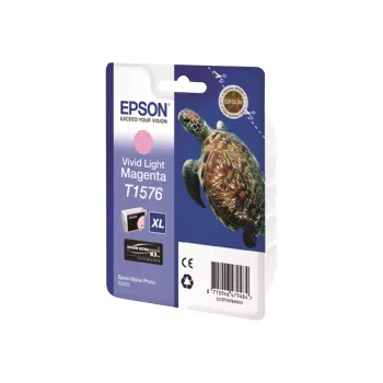Epson Turtle T1576 Vivid Light Magenta, High (XL) Yield, Vivid light Magenta, pigmentinkt, 25,9 ml, 1 stuk, 2300 pagina's