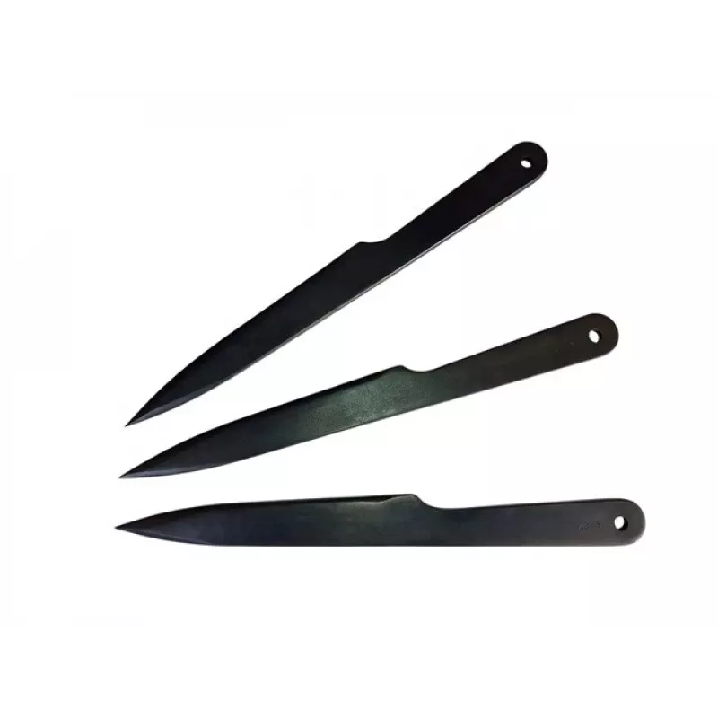 Werpmessenset KAL22 KAL22-CZ — 3 zwarte stalen werpmessen, lemmet 165 mm, lengte 275 mm, gewicht 240 g