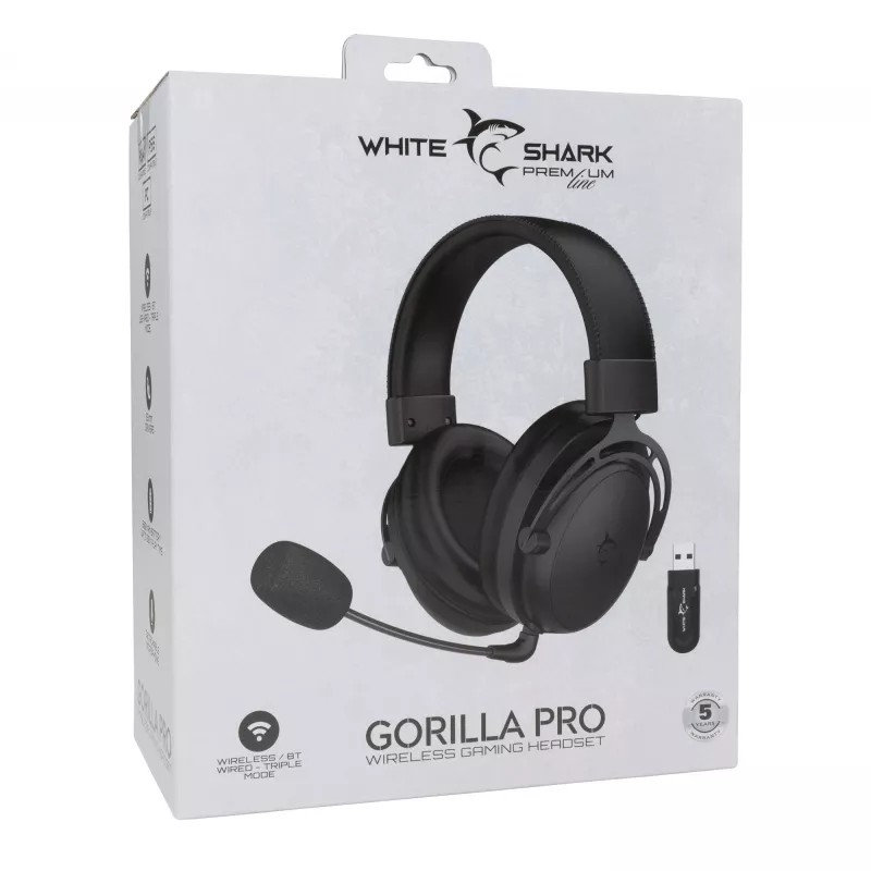 Koptelefoon White Shark WGH-2443 Gorilla Pro zwart