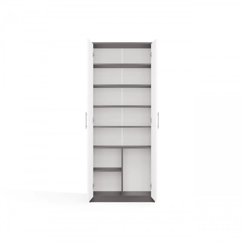 OLIV 2D CLOSED SHELVING UNIT, antraciet/wit SET