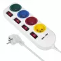 Stekkerdoos MACLEAN MCE229W — 4 stopcontacten, 2× USB, 1,5 m kabel, type F, 10 A, wit