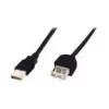 Digitus - USB-verlengkabel - USB Type A, 4-polig (M) - USB Type A, 4-polig (W) - 3,0 m (USB / USB2.0) - zwart (AK-300202-030-S)