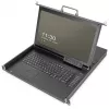 KVM-console Digitus 17 inch HD LCD 8-poorts VGA Duits toetsenbord