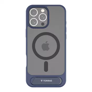 Torras Pstand Series hoesje voor iPhone 16 Pro — blauw, slank, licht beschermhoesje