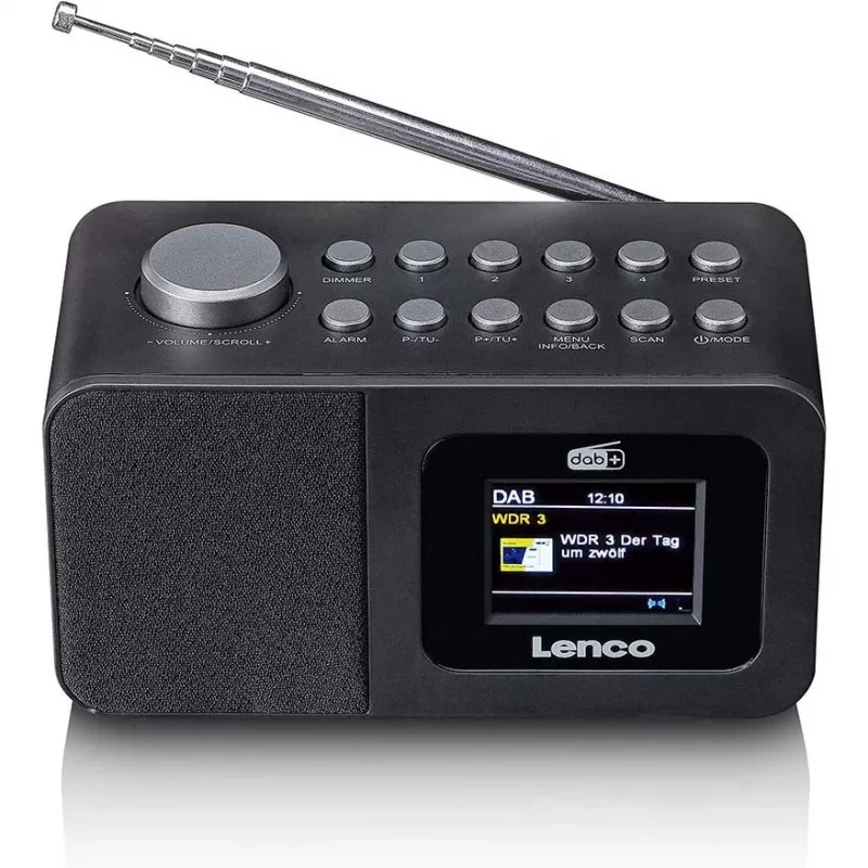 Lenco CR-625BK DAB+/FM-wekkerradio met Bluetooth en draadloos opladen, zwart