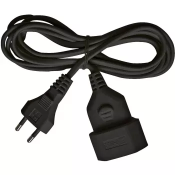 brennenstuhl H03VVH2-F 2x0,75 - spanningsverlengkabel - IEC 60906-1 (W) naar eurostekker (M) - 3,0 m - zwart - Duitsland (1161790)