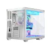 PC-behuizing MODECOM Volcano Panorama Midi Tower wit - micro ATX, gehard glas, ARGB, USB-C, ondersteunt GPU 400 mm
