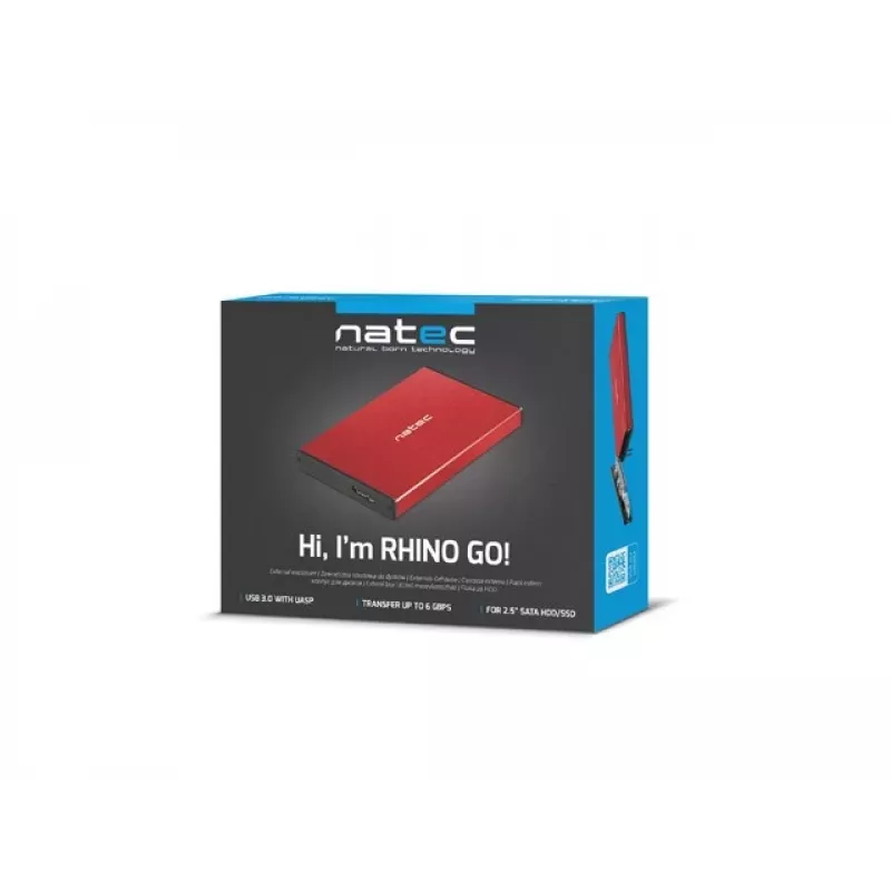 NATEC HDD-behuizing RHINO GO (USB 3.0, 2.5, RED)