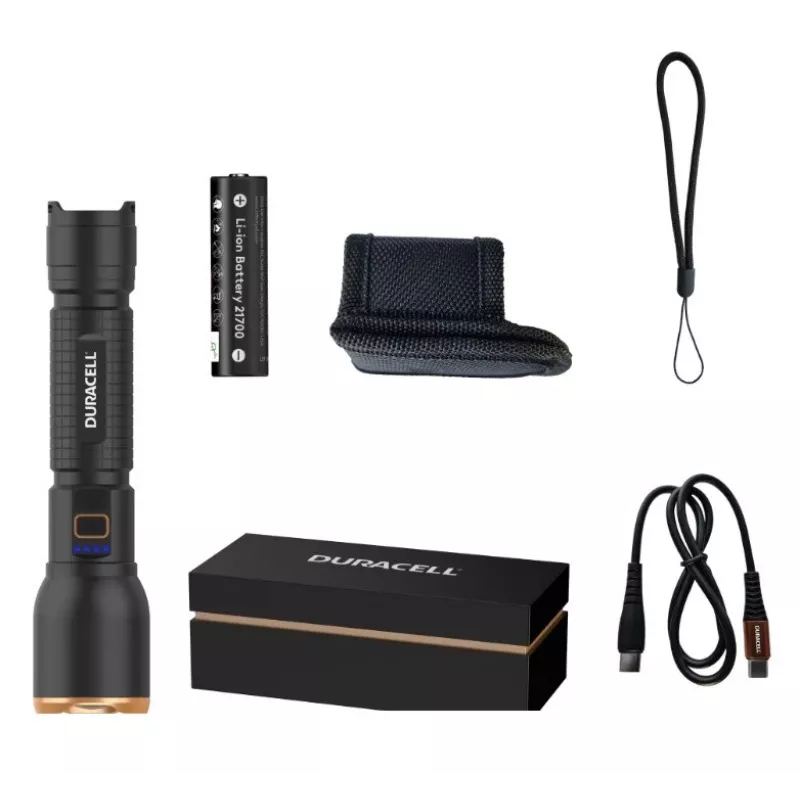 Zaklamp Duracell DF3000R, zwart