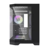 Darflash FT418 computerbehuizing + 6 aRGB-ventilatoren (zwart)