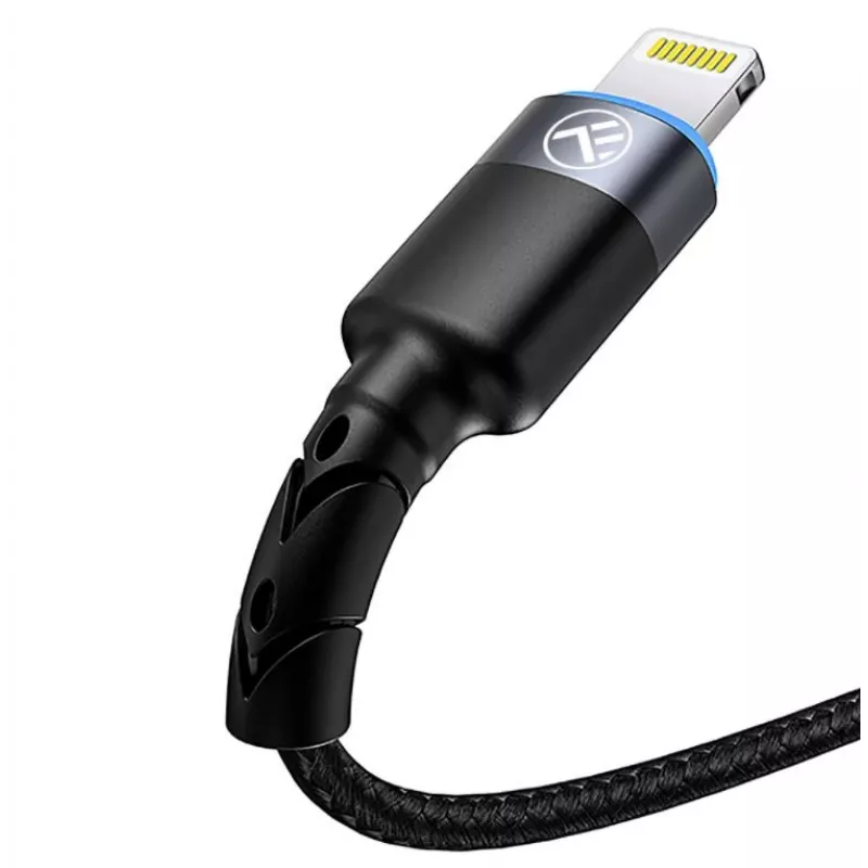 USB-naar-Lightning-datakabel Tellur 1,2 m nylon gevlochten zwart