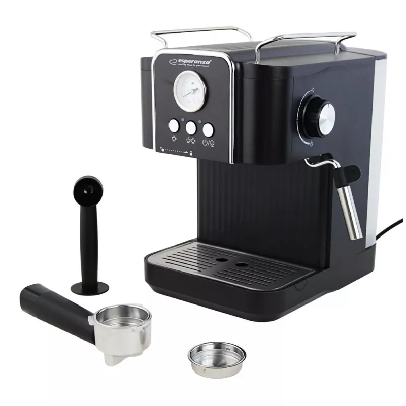 Espressokoffiemachine ESPERANZA EKC010 — 1,8 L watertank, 850 W, 20 bar, ingebouwde melkopschuimer