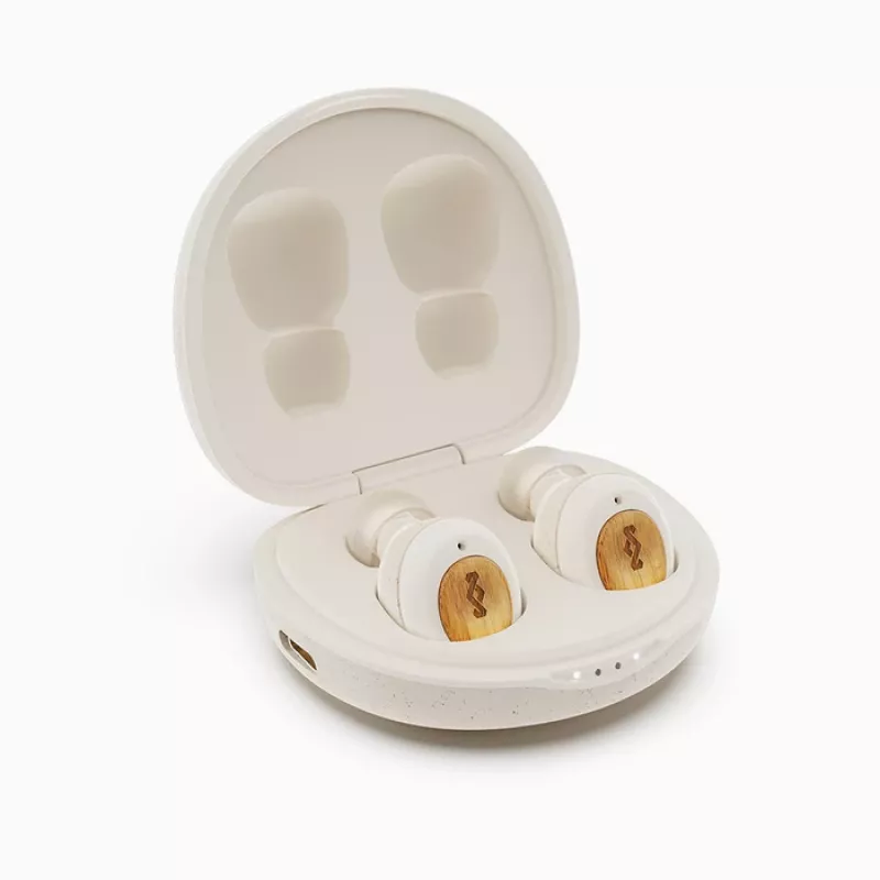 Marley True Wireless Earbuds Champion met ingebouwde microfoon Bluetooth crème