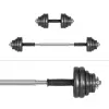 REBEL ACTIVE verstelbare halters in koffer 30 kg met stang