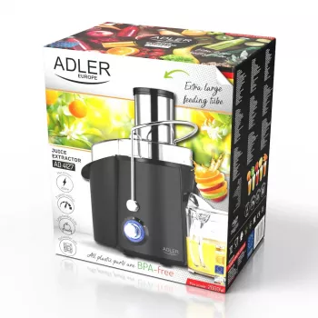 Centrifugaal sapcentrifuge Adler AD 4127 — 1000 W, zwart, sapcontainer, 3,9 kg