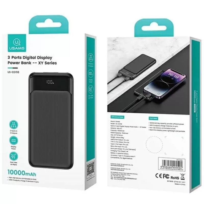 USAMS oplader USA001631 30W met 1x USB-C en 1x USB-A snelladen