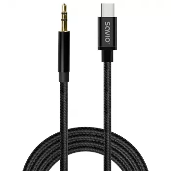 Audiokabel Savio CL-187 1m zwart stekker op stekker