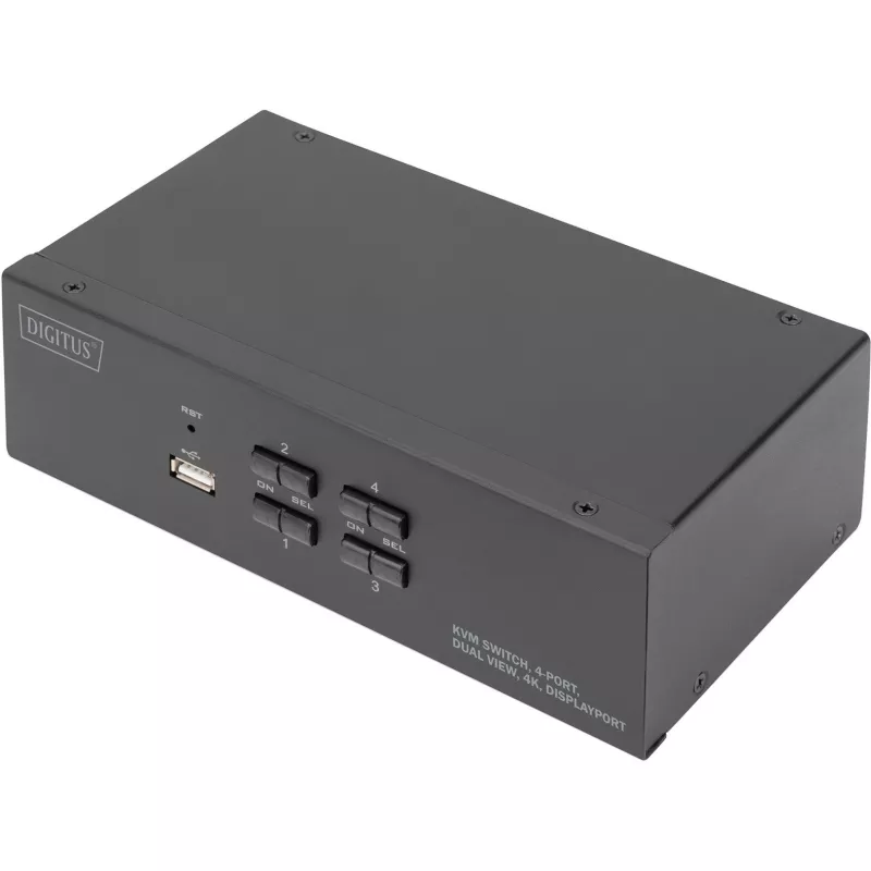 DIGITUS KVM-switch, 4 poorten, dual display, 4K, DisplayPort®