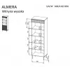 Cama 3 ALMERA stellingkast 60x42x185 walnoot/cashmere