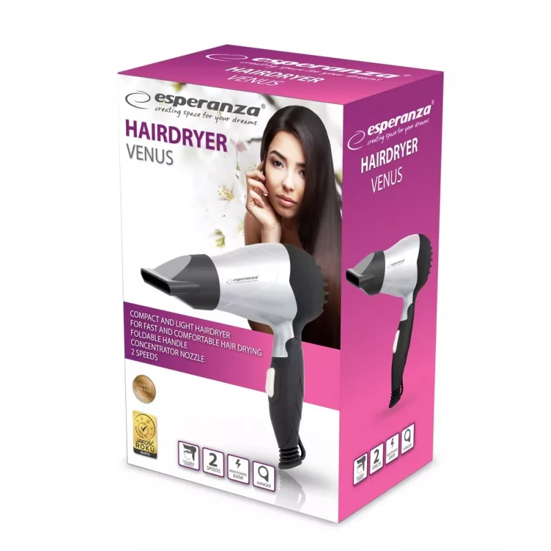 Esperanza EBH002S haardroger zilver / zwart 850 W