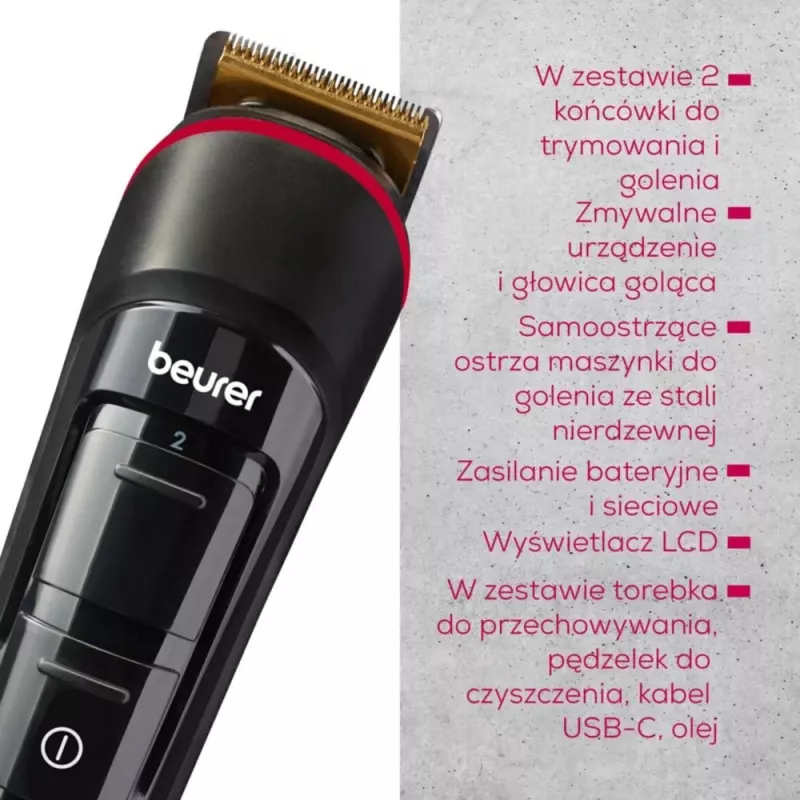 Beurer baard- en stoppeltrimmer MN4 oplaadbaar precisie snijden