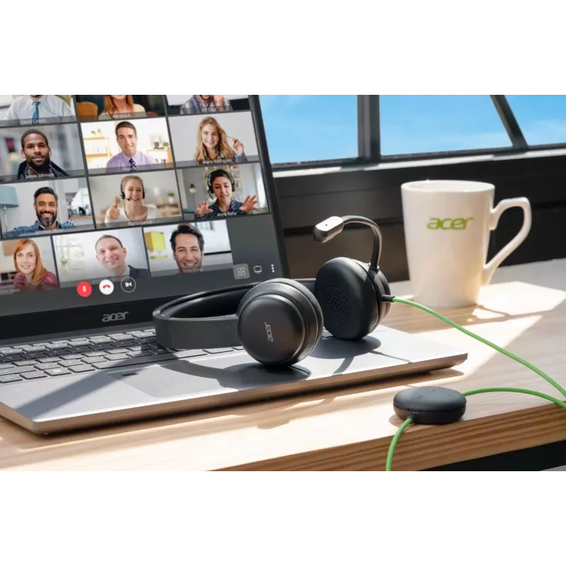 Bedrade conferentieheadset Acer GP.HDS11.01N — supra-aural, 2 m kabel, 20–20000 Hz, 160 g, zwart