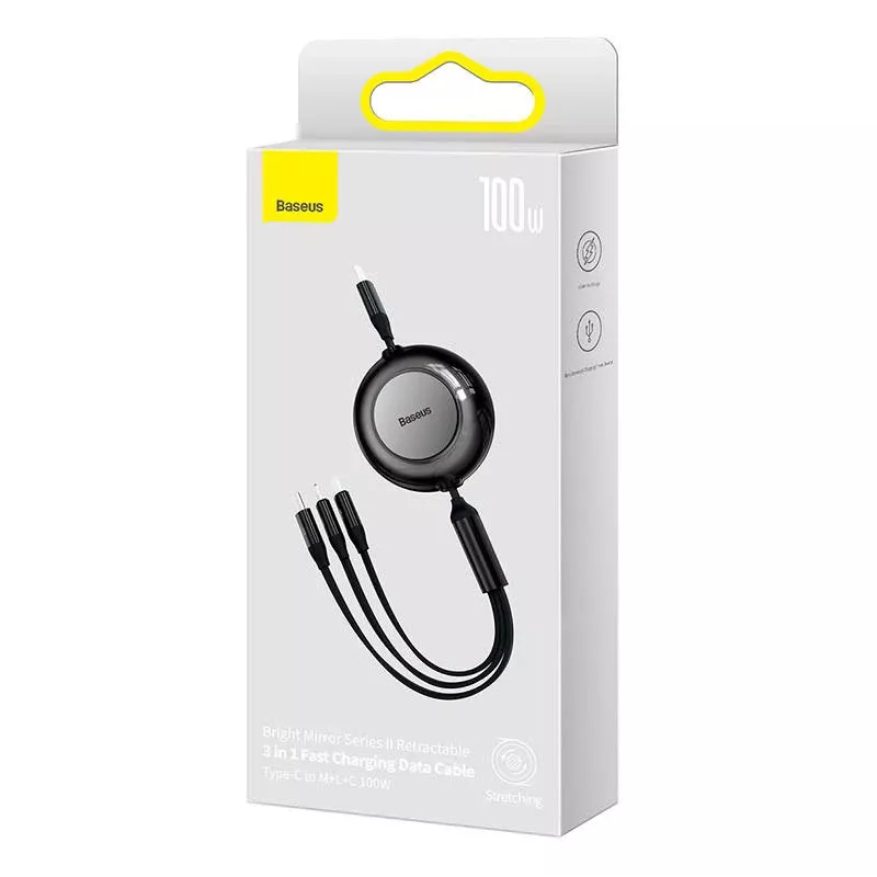 USB kabel Baseus CAMJ010201 1,1 m USB 3.2 Gen 1 USB C Micro USB-A Lightning zwart