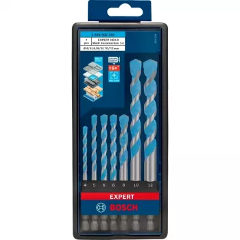 Boorset Bosch Expert HEX-9, 7-delig, maten 4–12 mm, HEX-9-schacht