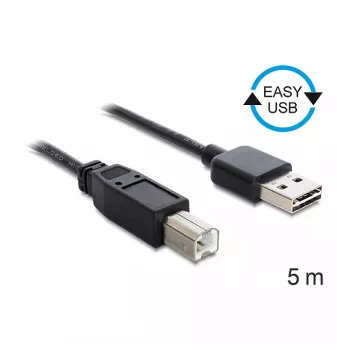 USB-kabel DeLOCK 85553 USB 2.0 5m USB A USB B zwart