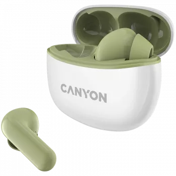 CANYON In-ear hoofdtelefoon TWS-5, Groen Bluetooth 5.3, touch-bediening, oplaadingang: USB-C