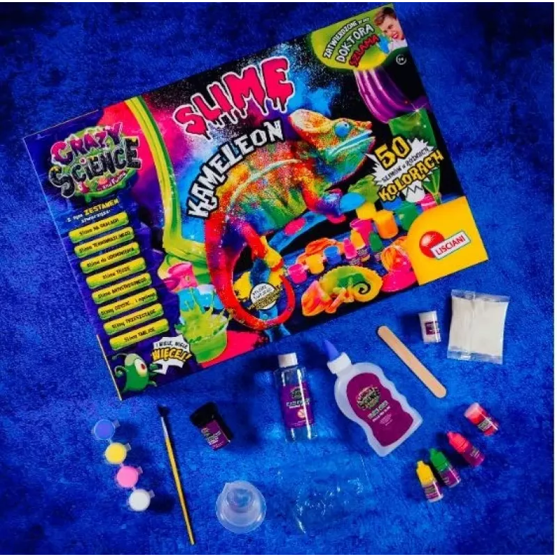 Liscianigiochi Science Kit Crazy Science Slime Chameleon 304-PL89246 – educatieve slijm-experimenteerset