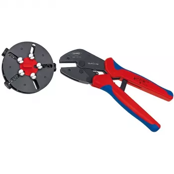 Kabel-crimp- en striptang Knipex 97 33 01 blauw rood